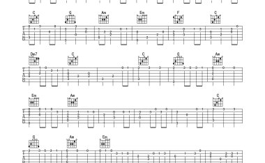 《Aways with me》C调 吉他谱