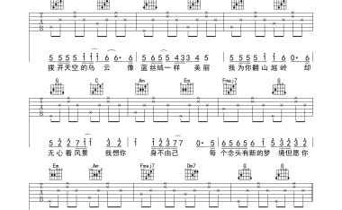 张信哲《爱就一个字》C调 吉他谱