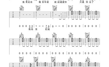 告五人《爱人错过》C调 吉他谱