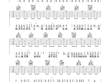 张信哲《爱就一个字》C调 吉他谱